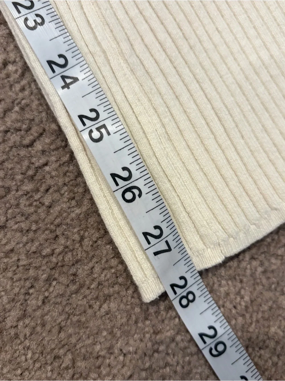 Aerie SzSm Cream Ribbed Wide-Leg Knit Pants